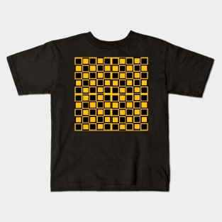 yellow and black op art pattern Kids T-Shirt